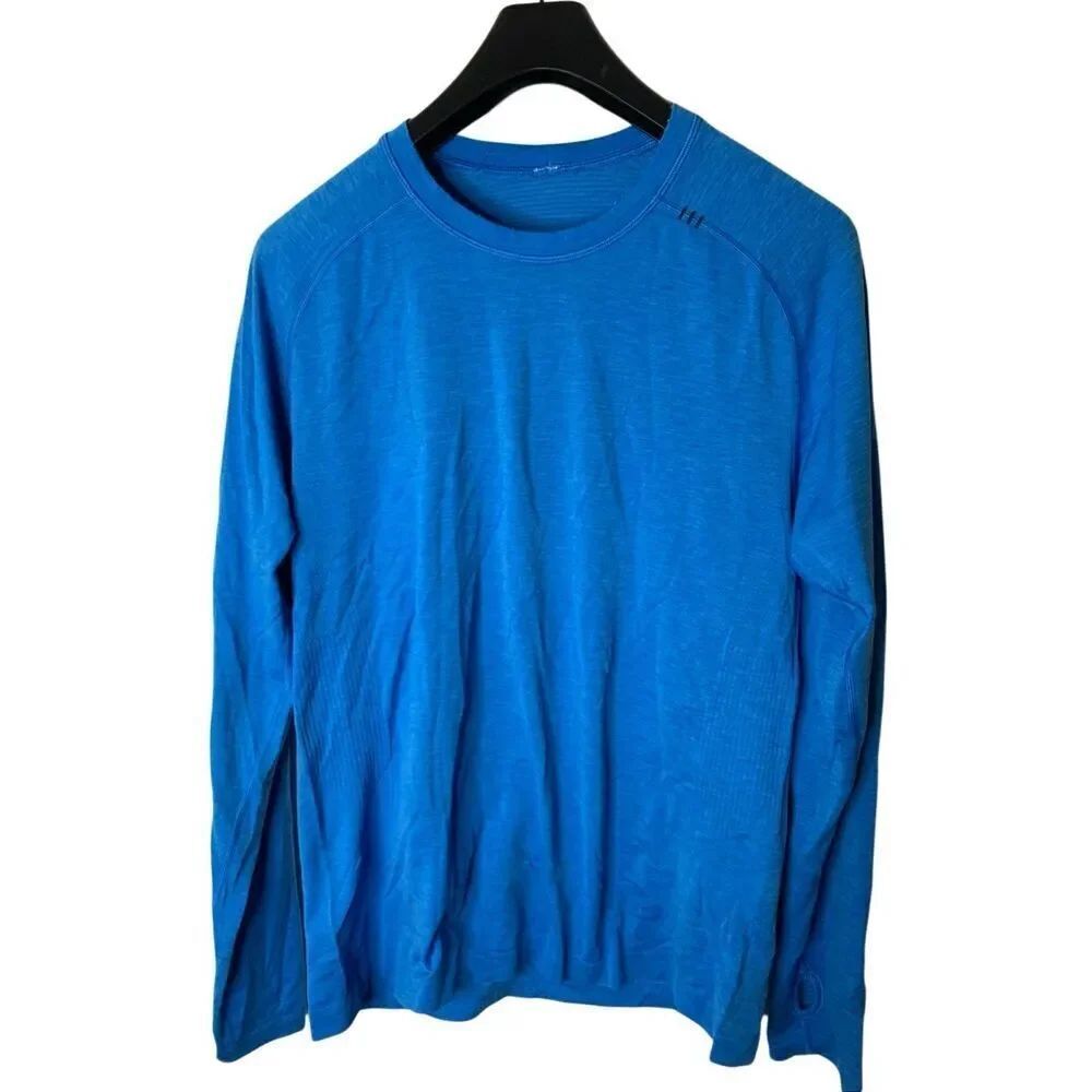 Lululemon metal vent tech long sleeve shirt blue men's size medium